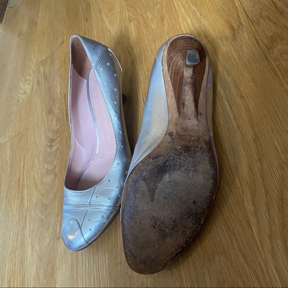 Giuseppe Zanotti Silver Kitten Heels 40.5 - Picture 9 of 10